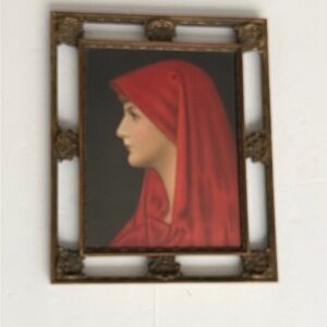 Antique Framed Print "St Fabiola" Jean-Jaques Henner